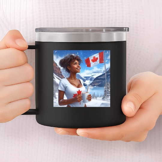 Canadian Winter Snow in Banff Canada 14oz Stainless Steel Tumblers