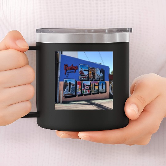 Greetings From San Diego Street Art 14oz Stainless Steel Tumblers