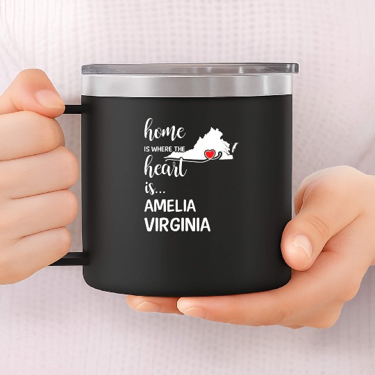 Amelia County Virginia Is Where My Heart Is Gift 14oz Stainless Steel Tumblers