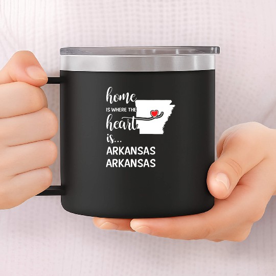 Arkansas County Arkansas Is Where My Heart Is Cool 14oz Stainless Steel Tumblers