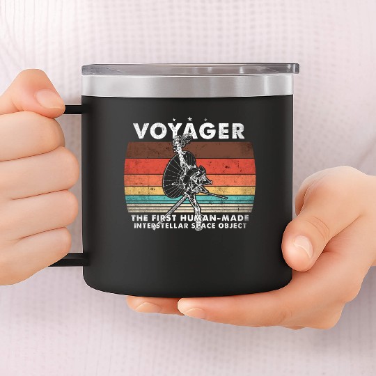 Voyager 1977 Retro Space Probe Mission 14oz Stainless Steel Tumblers