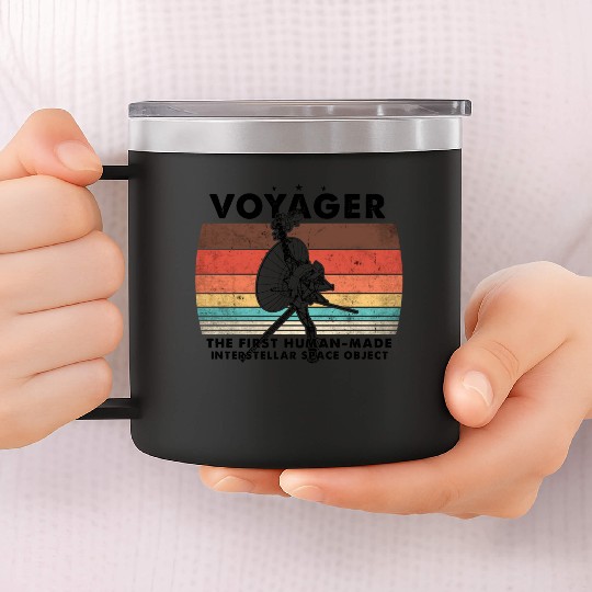 Voyager 1977 Retro Space Probe Mission 14oz Stainless Steel Tumblers