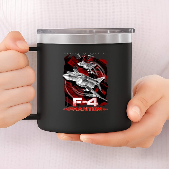 F-4 Phantom Us Air Force Fighter jet 14oz Stainless Steel Tumblers