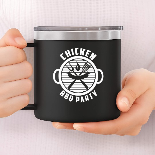 Chicken BBQ Party - BBQ Barbeque 14oz Stainless Steel Tumblers