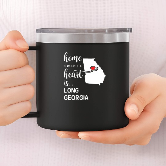 Long County Georgia Is Where My Heart Is Cool Gift 14oz Stainless Steel Tumblers