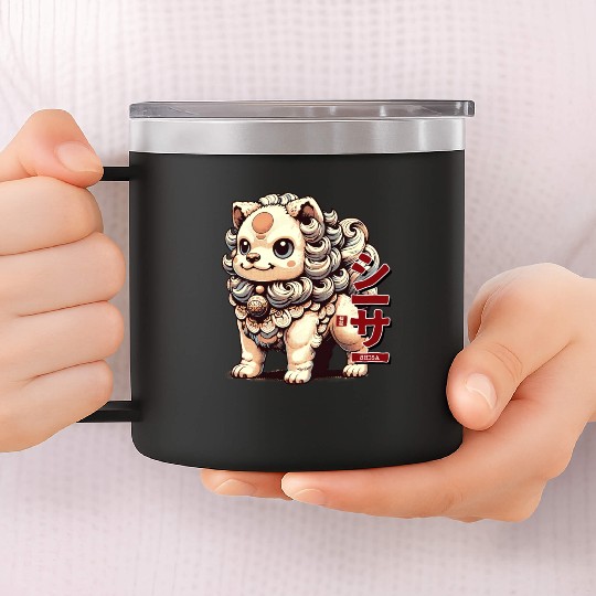Chibi Shisa - Japanese Sacred Creature 14oz Stainless Steel Tumblers