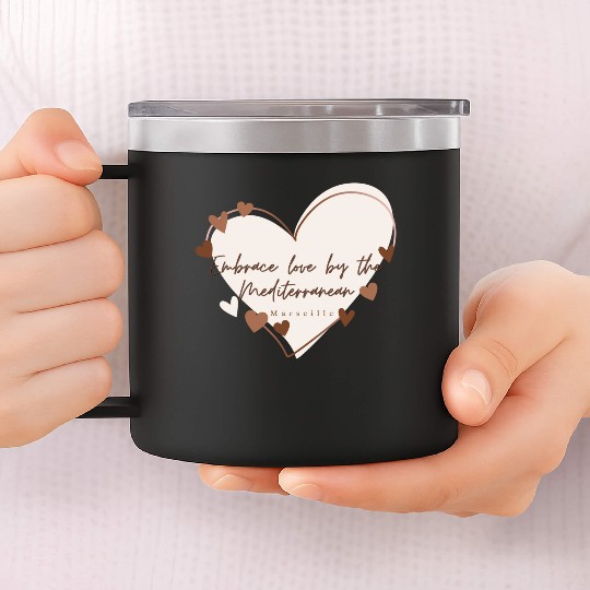 Embrace love by the Mediterranean 14oz Stainless Steel Tumblers