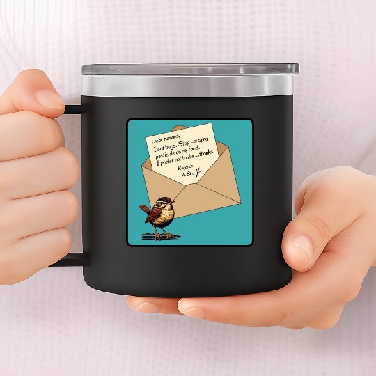 Cute Little Angry Bird Design 14oz Stainless Steel Tumblers