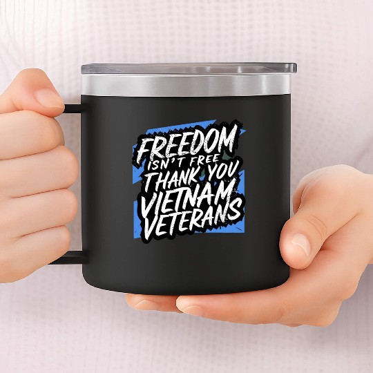Gratitude Graffiti: Vector 14oz Stainless Steel Tumblers Tribute to Vietnam