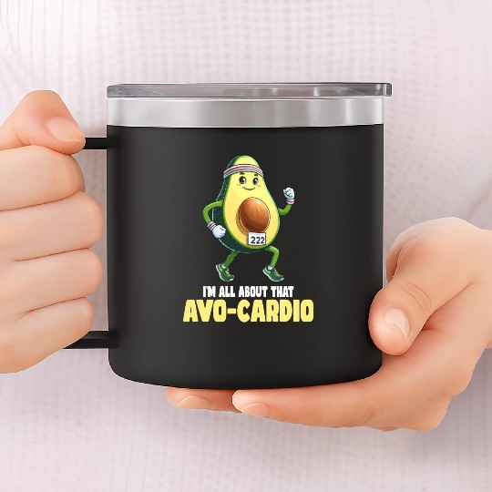 All About That Avo-Cardio Fun Run 14oz Stainless Steel Tumblers