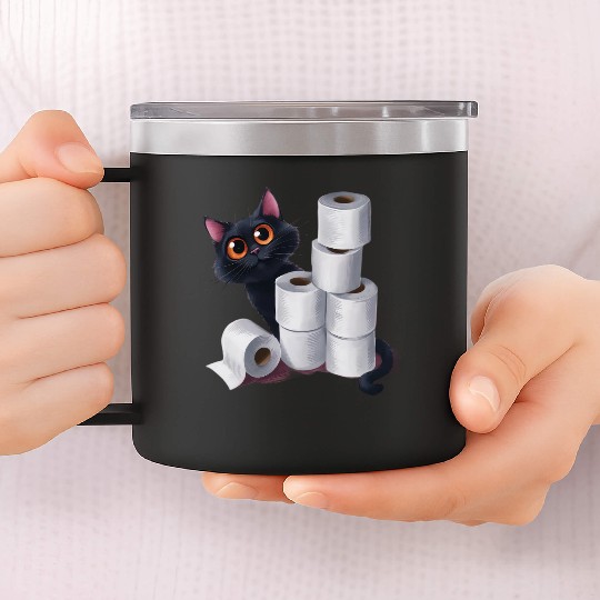 cute cat ,Embrace this lightweight and unique 14oz Stainless Steel Tumblers