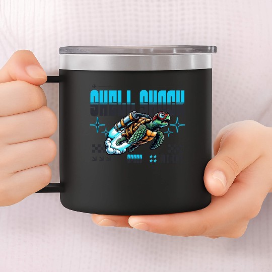 Shell Shock Jetpack Turtle | Speedy Turtle 14oz Stainless Steel Tumblers