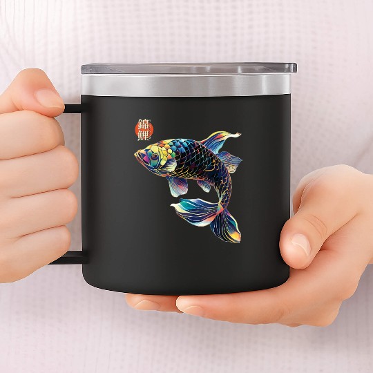 Japanese Koi Fish Koi Carp Lovers Women Men Kids T 14oz Stainless Steel Tumblers