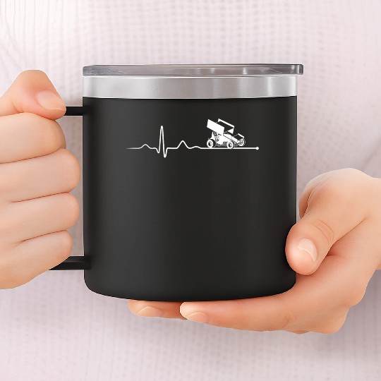 SPRINT CAR RACING Heartbeat 14oz Stainless Steel Tumblers