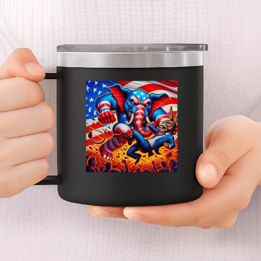 Beat Down the Democrats - Trump 14oz Stainless Steel Tumblers