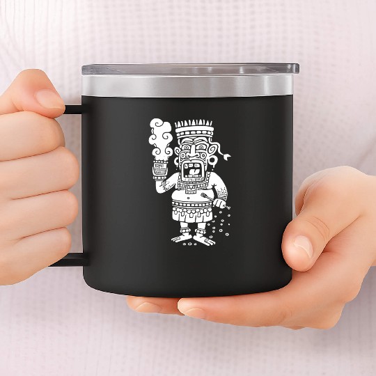 Maya God Mayan Mythology Buluc Chabtan 14oz Stainless Steel Tumblers