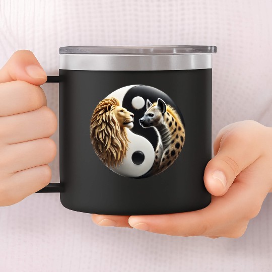 Lion & Hyena - Yin-Yang 14oz Stainless Steel Tumblers