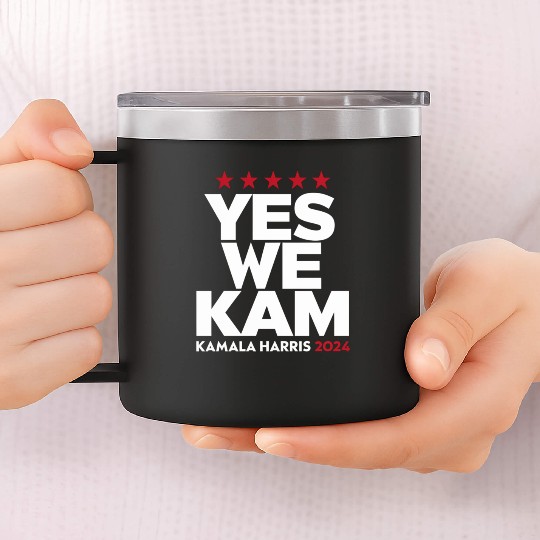 Kamala Harris Yes We Kam for US President 2024 14oz Stainless Steel Tumblers