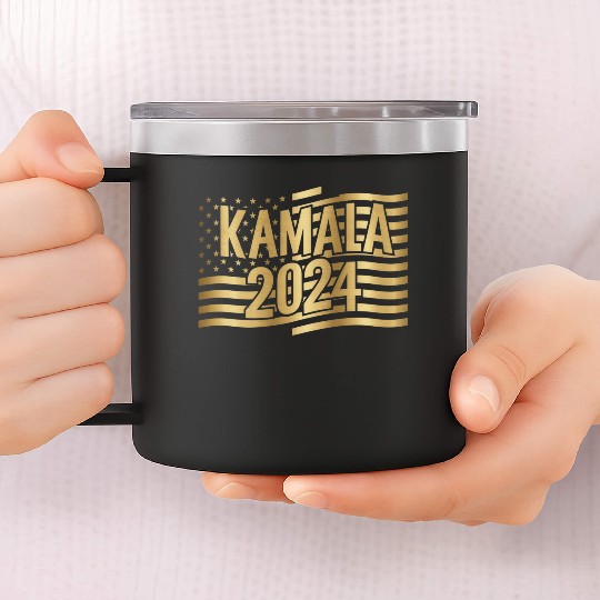 Kamala Harris 2024 For President 14oz Stainless Steel Tumblers