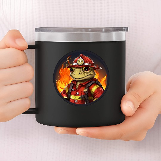 Frog Firefighter 14oz Stainless Steel Tumblers