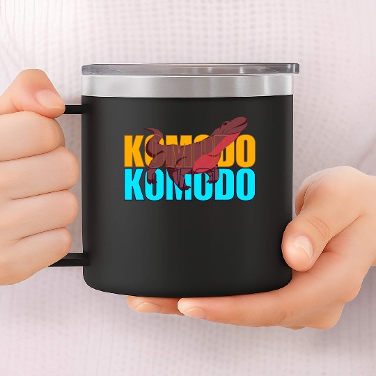 Fierce Komodo Dragon 14oz Stainless Steel Tumblers