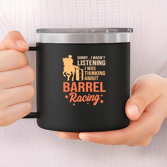 Horseback Riding Cowgirl Funny Barrel Racing 14oz Stainless Steel Tumblers