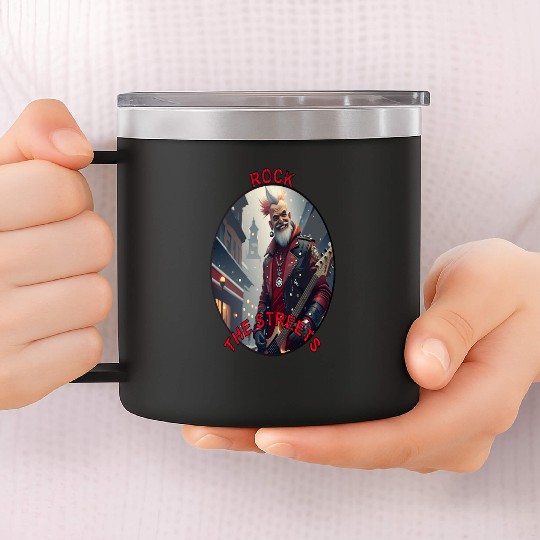 Rock the Streets - Punk Rock Rebel Art 14oz Stainless Steel Tumblers
