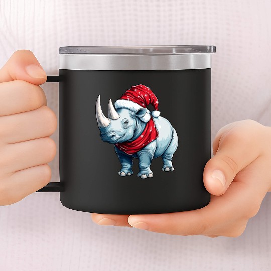 Rhinos Christmas 14oz Stainless Steel Tumblers