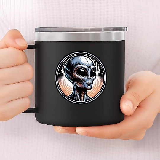Grey Alien 14oz Stainless Steel Tumblers