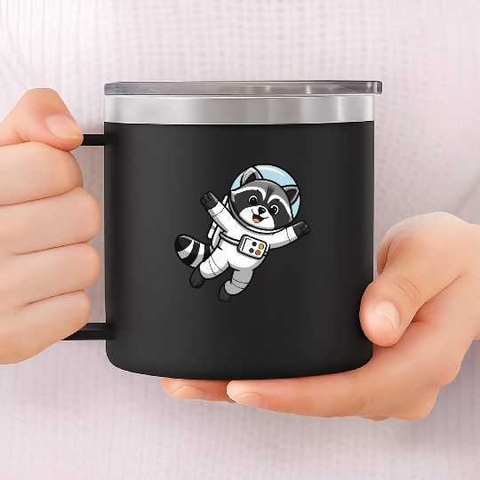 Astro Racoon for Kids Astronaut 14oz Stainless Steel Tumblers