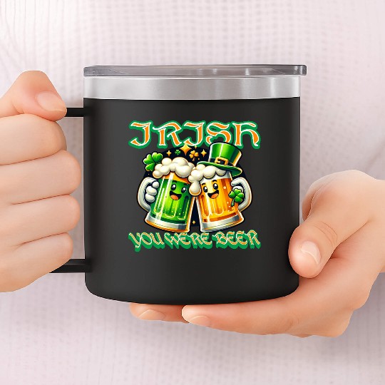Funny Irish Beer Mug Design - Cheers & Fun 14oz Stainless Steel Tumblers