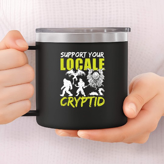 UFO Fantasy Cryptid Support Your Locale Cryptid 14oz Stainless Steel Tumblers