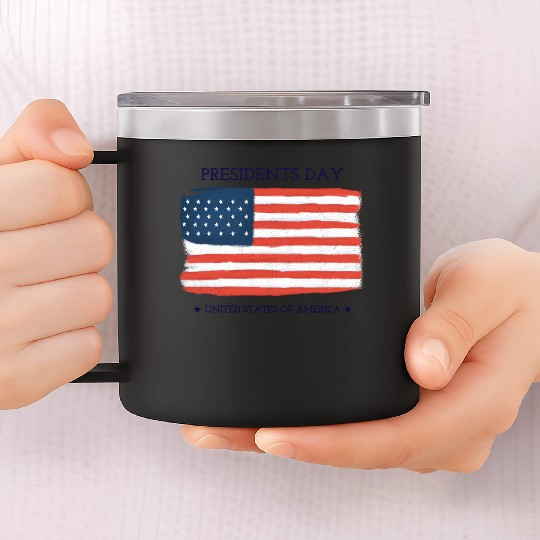 US flag.Presidents Day 14oz Stainless Steel Tumblers
