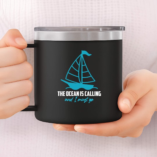 Florida Keys THE OCEAN IS CALLING I MUST GO 14oz Stainless Steel Tumblers