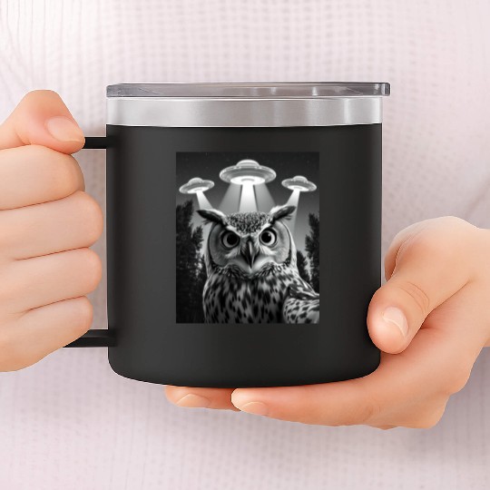 UFO Funny Owl 14oz Stainless Steel Tumblers