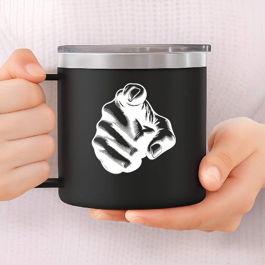 Classic Hand Position Precise Index Finger Gesture 14oz Stainless Steel Tumblers