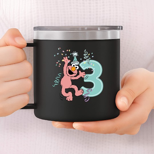 Sesame Street Birthday Design With Elmo 3 Years 14oz Stainless Steel Tumblers
