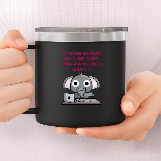 Elephant's critique of the internet 14oz Stainless Steel Tumblers