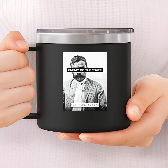 Emiliano Zapata (EOTS) (B&W) 14oz Stainless Steel Tumblers