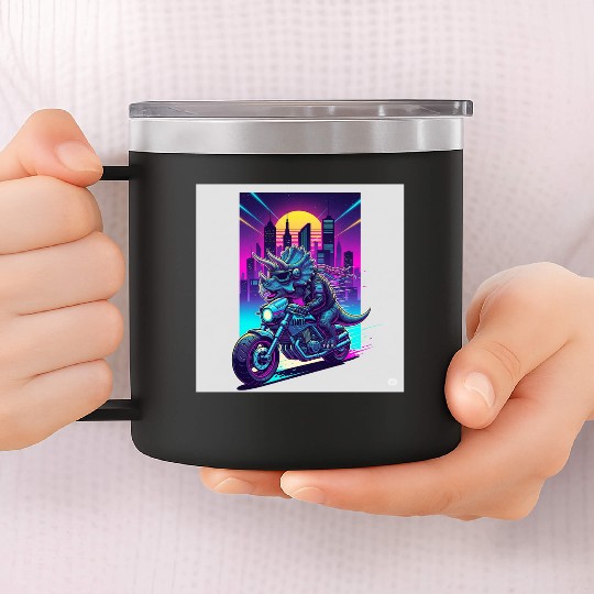 Futuristic Rhinoceros Cyber Ride 14oz Stainless Steel Tumblers