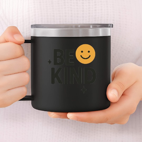 Positive Vibes Be Kind Smile Design 14oz Stainless Steel Tumblers