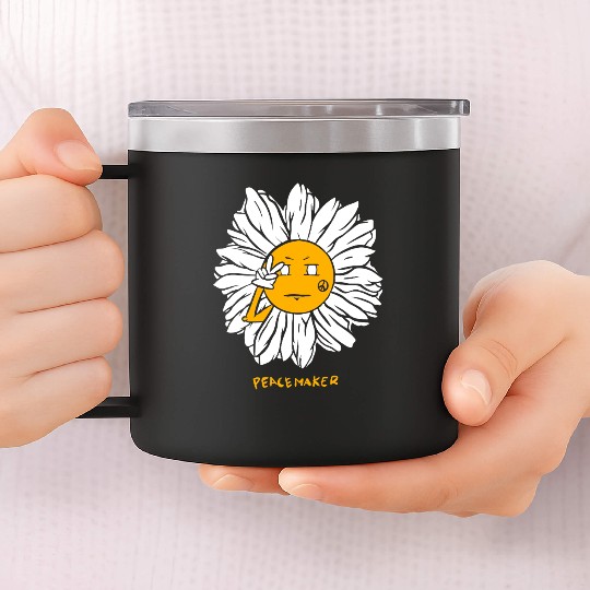 Peaceful Daisy Sunflowers Design 14oz Stainless Steel Tumblers
