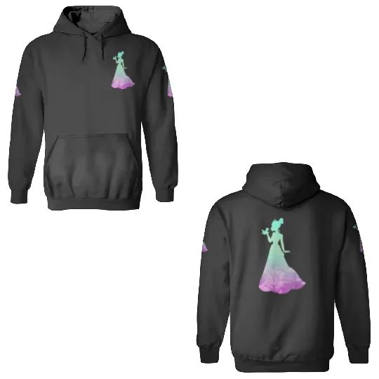 Disney Princess Tiana Silhouette Pretty Tie Dye 3D Hoodies