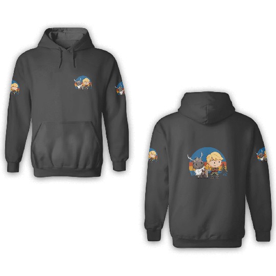 disney frozenss 2 Sven and Kristoff Chibi 3D Hoodies