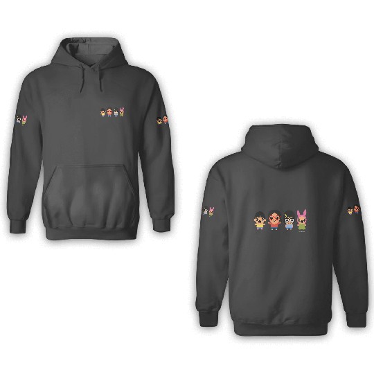 Bobs Burgers Chibi Kawaii Linda Gene Tina and Louise 3D Hoodies