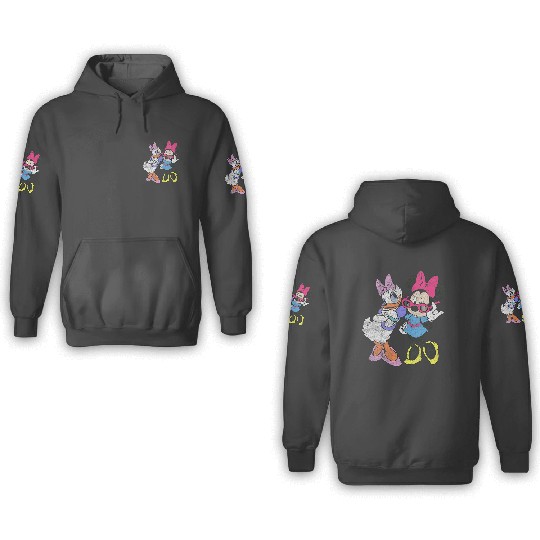 Womens Disney Mickey And Friends Daisy Minnie Vintagess Fashion VNeck 3D Hoodies