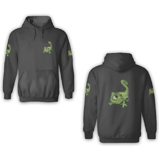 Kids Disney Tangled Pascal Adorable Chameleon Color Sketch Icon 3D Hoodies