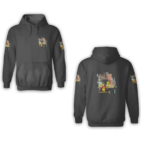 Disney Winnie The Pooh Piglet And Pooh Window Sketch 3D Hoodies