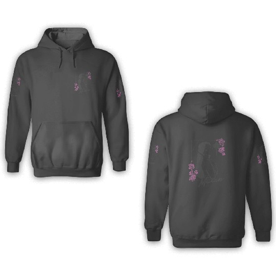 Disney Mulan Floral Outline Portrait 3D Hoodies