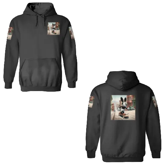 Oswald the Lucky Rabbit is Skateboarding in downtown San Francisco  SALE!! Mickey Retro Disney Shirt, Mickey Checkered Shirt, Vintage Disney, Retro Mickey, Mickey Gift S-5XL 3D Hoodies